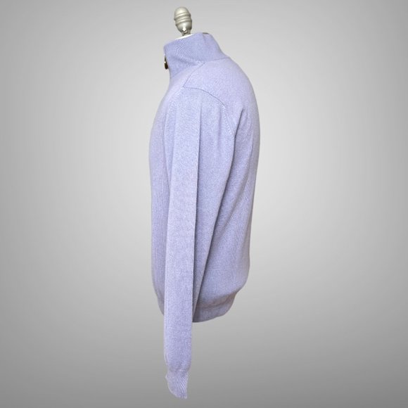 Hermes Long Sleeve 100% Cashmere Mens Quarter Zip Trucker's Sweater EU Size M - Picture 4 of 14